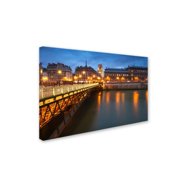 Mathieu Rivrin 'Bridge Of Arcole In Paris 2' Canvas Art,16x24